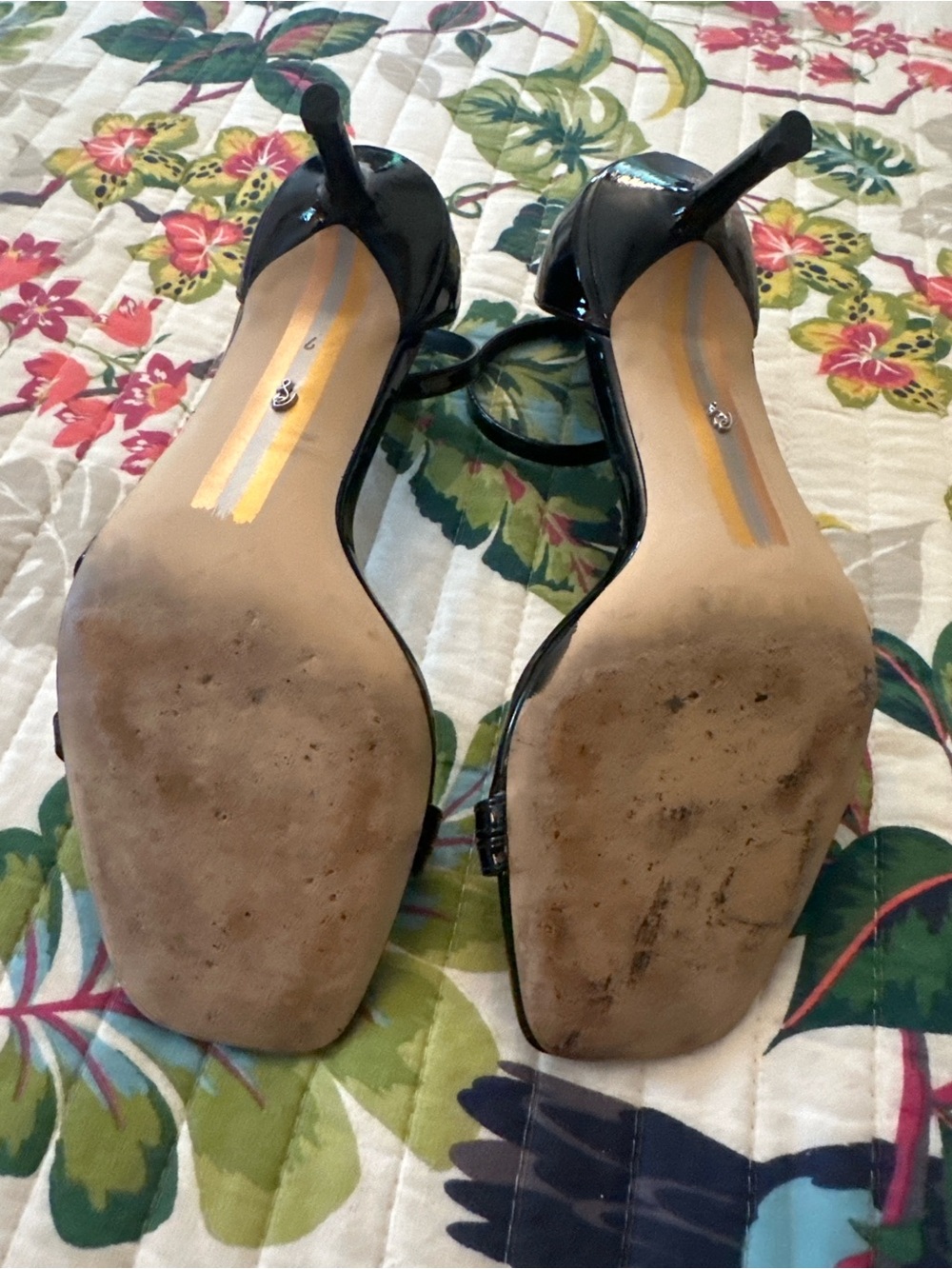 Sam Edelman Patent Leather Minimalist Ankle Strap Heels - Picture 7 of 7